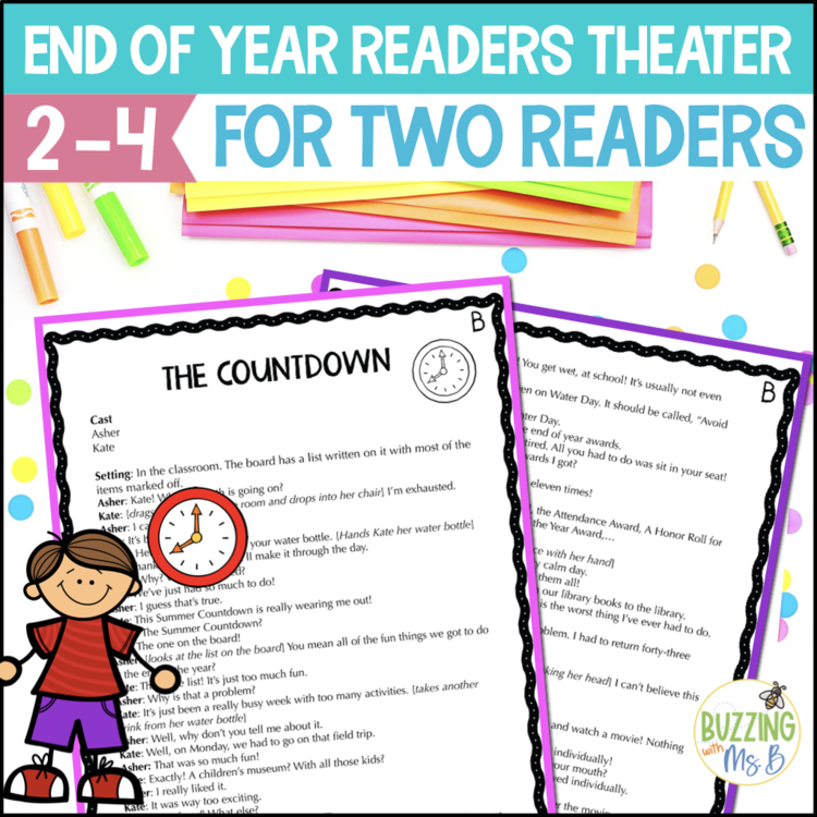 Last Week of School Activities 2nd 3rd 4th Grade - Partner Reading Plays Scripts