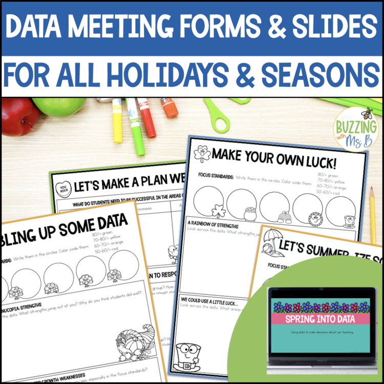 Instructional Coaching PLC Meetings Seasonal Data Forms & Analysis Bundle