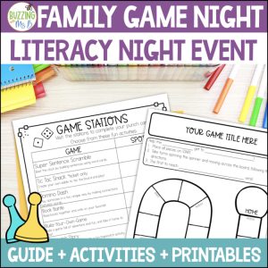 Family Literacy Night Reading Writing Activities Game Theme - Family Game Night