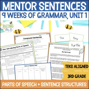 3rd Grade Grammar ELA Mentor Sentences: Sentence Writing & STAAR Practice