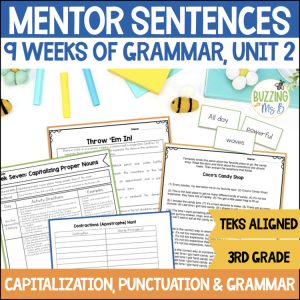 3rd Grade Mentor Sentences Grammar: Punctuation & Capitalization- STAAR Practice