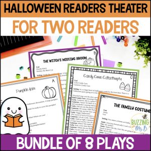 Halloween Partner Reading Plays Bundle - 8 Readers Theater Scripts - 2 person