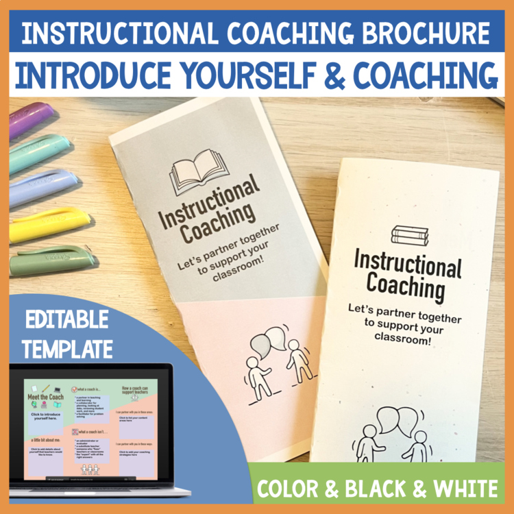 Instructional Coaching Meet the Coach Editable Template: Introduction Brochure