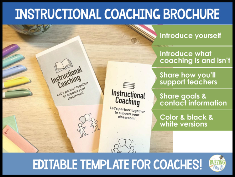 Instructional Coaching Meet the Coach Editable Template: Introduction Brochure