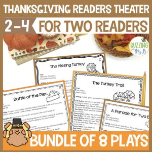 Thanksgiving Partner Reading Plays Bundle - 8 Readers Theater Scripts - Theatre