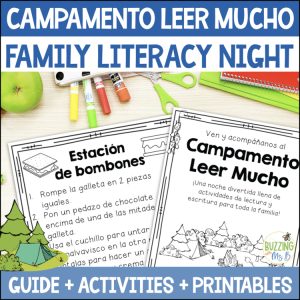 Spanish Family Literacy Night Reading Writing Activities Camping Theme SLA Camp