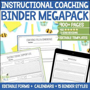 Instructional Coach Binder Megapack of editable forms, calendars, and planning tools