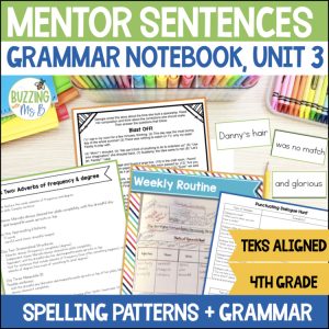 Fourth Grade Mentor Sentences for Spelling - TEKS aligned