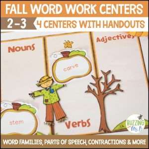 Word Work Centers for Fall