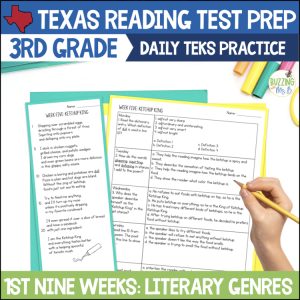 Third Grade Texas Reading Passages for Literary Genres, unit 1