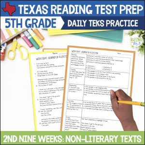Fifth Grade Texas Reading Spiral Review Passages for Non-literary Genres, unit 2