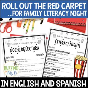 Movie Family Literacy Night Editable Bundle in English and Spanish
