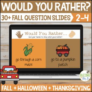 Would You Rather? Fall themed slides for class meetings and parties