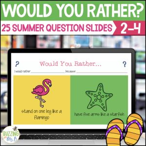 Would You Rather? Summer themed slides for class meetings
