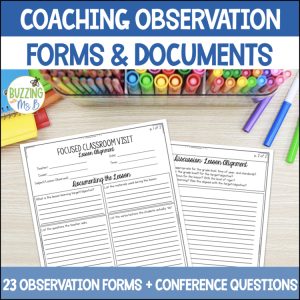 Observation & Walk-Through Forms for Instructional Coaching