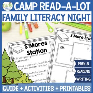 Family Literacy Night Reading Writing Activities Camping Theme ELA Camp Readalot